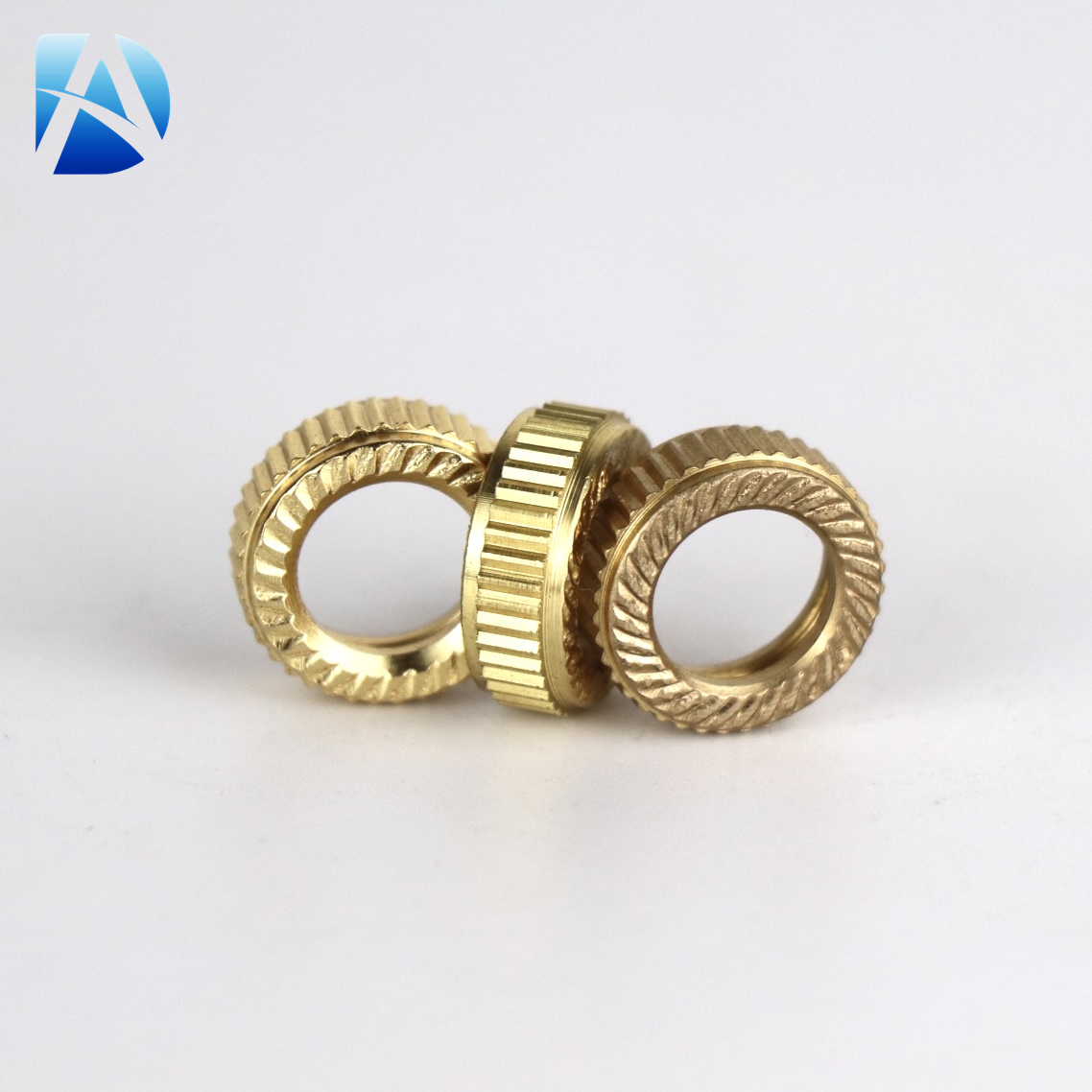 CNC Turning Service for Machined Brass Round Nuts with Knurled Metal Brass Threaded Inserts