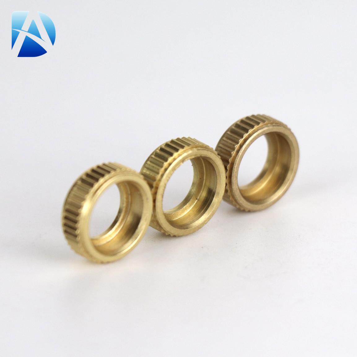 CNC Turning Service for Machined Brass Round Nuts with Knurled Metal Brass Threaded Inserts